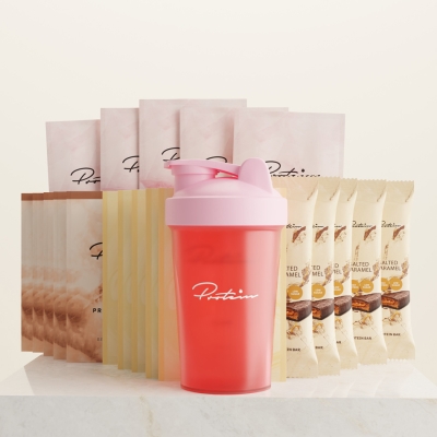 Näytepakkaus - 20 annosta - Mega Diili + Ilmainen shaker (Valitse 5 x per maku) 